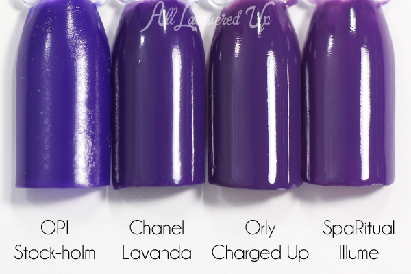 Chanel Lavanda swatch comparison - Chanel Summer 2015 Makeup via @alllacqueredup