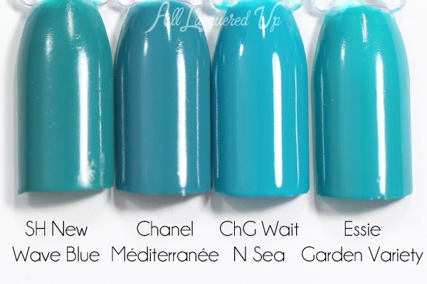 Chanel Mediterranee swatch comparison - Chanel Summer 2015 Makeup via @alllacqueredup