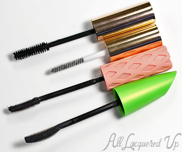Too Faced Better Than False Lashes, Benefit Roller Lash, CoverGirl Clump Crusher brushes via @alllacqueredup