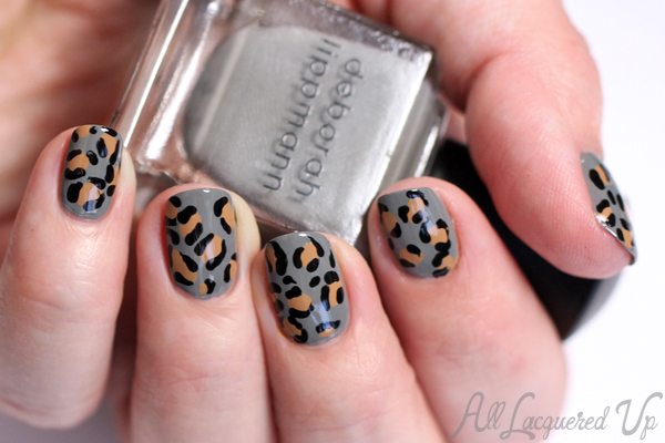 Leopard Print Nail Art with Deborah Lippmann Desert Moon via @alllacqueredup