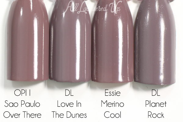 Deborah Lippmann Love In The Dunes swatch comparison - Summer 2015 via @alllacqueredup