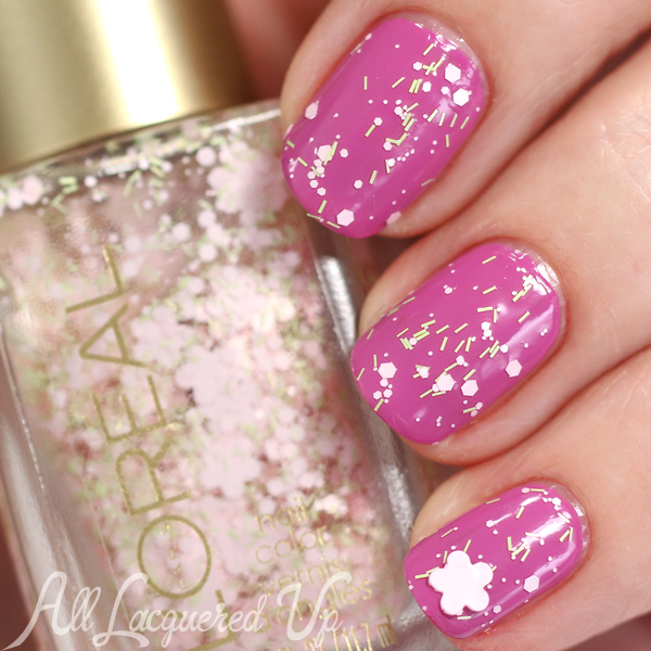 L'Oreal Garden Bouquet glitter via @alllacqueredup