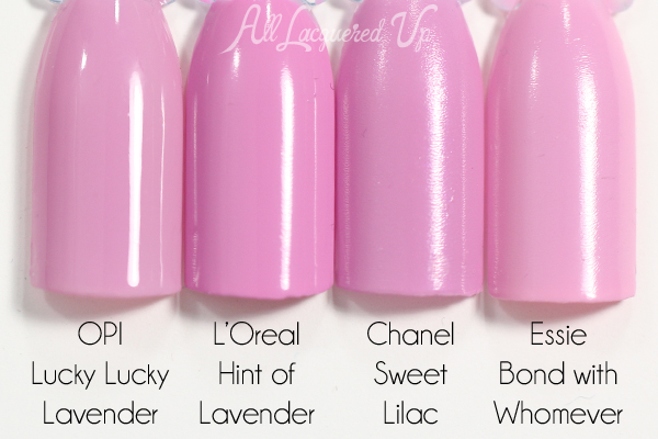 L'Oreal Hint of Lavender swatch comparison - Spring 2015 Haute Florals via @alllacqueredup