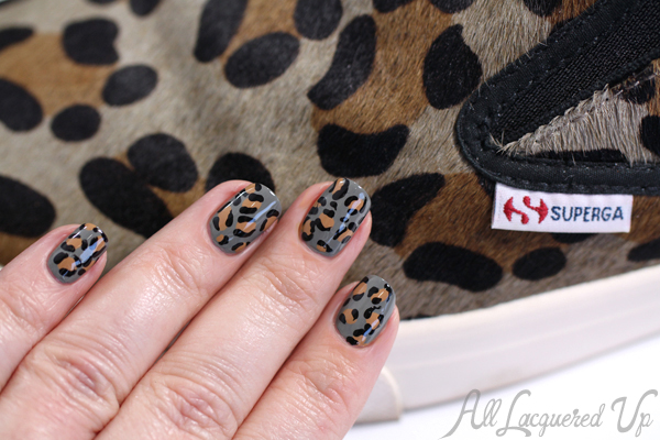 Leopard Print Nail Art with Superga Slip-Ons via @alllacqueredup