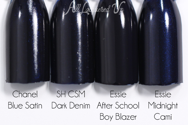 Sally Hansen Dark Denim swatch comparison - Spring 2015 Rodarte via @alllacqueredup