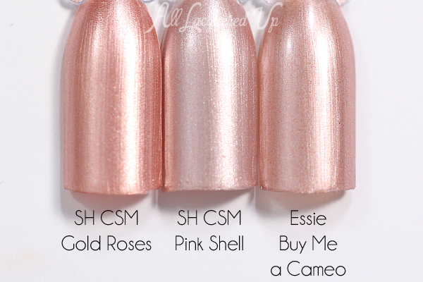 Sally Hansen Pink Shell swatch comparison - Spring 2015 Rodarte via @alllacqueredup