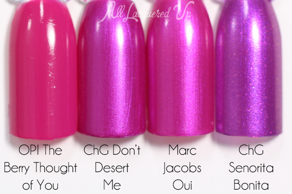 China Glaze Don't Desert Me comparison swatch via @alllacqueredup