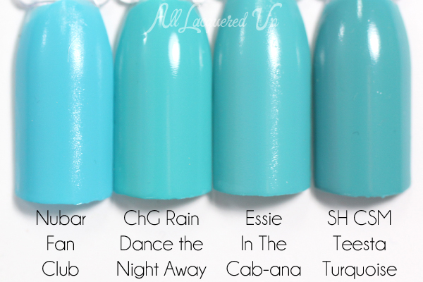 China Glaze Rain Dance the Night Away comparison via @alllacqueredup