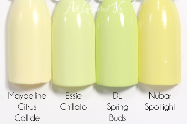 Essie Chillato swatch comparison - Summer 2015 via @alllacqueredup