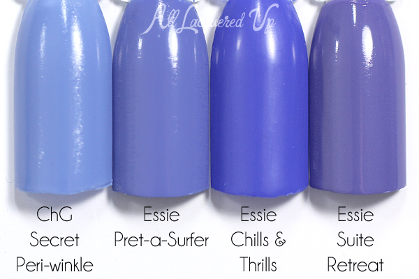 Essie Pret-a-Surfer swatch comparison - Summer 2015 via @alllacqueredup