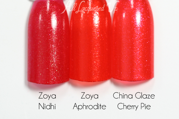 Zoya Aphrodite comparison swatch - Summer 2015 Paradise Sun via @alllacqueredup