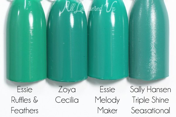 Zoya Cecilia comparison swatch - Summer 2015 Island Fun via @alllacqueredup