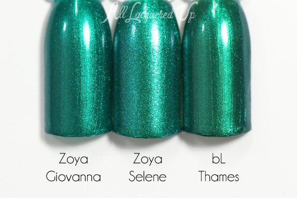 Zoya Selene comparsion swatch - Summer 2015 Paradise Sun via @alllacqueredup