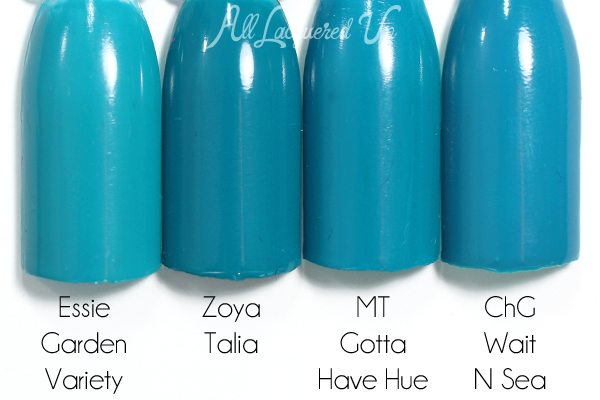 Zoya Talia comparison swatch - Summer 2015 Island Fun via @alllacqueredup