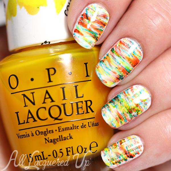 OPI Color Paints Nail Art - Fan Brush via @alllacqueredup