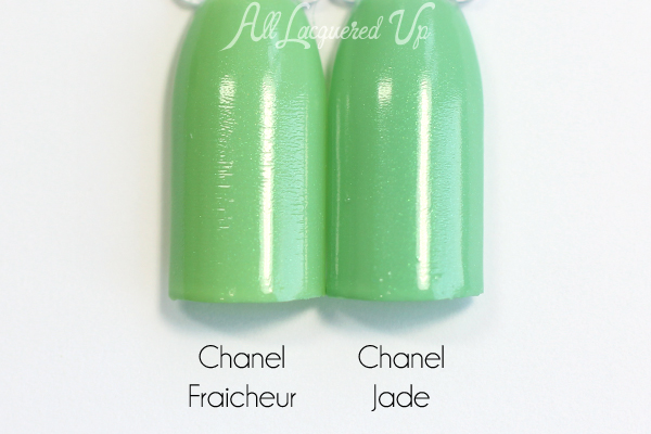 Chanel Fraicheur Jade dupe comparison via @alllacqueredup