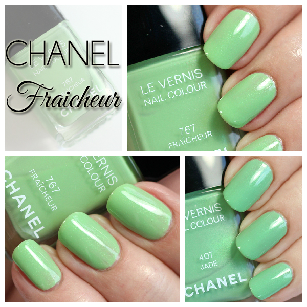 Chanel Fraicheur swatches vs Jade via @alllacqueredup