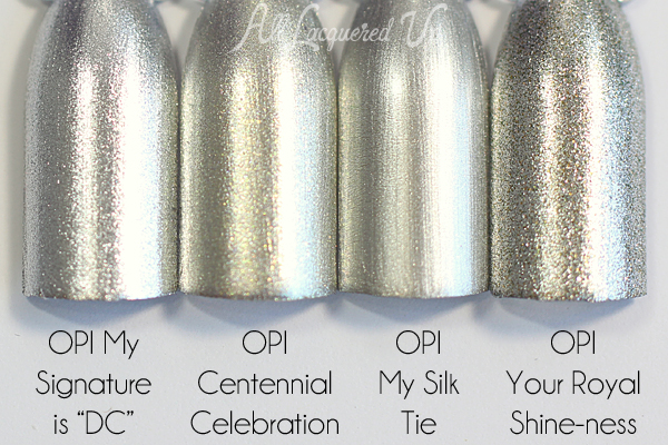 OPI Centennial Celebration comparison via @alllacqueredup