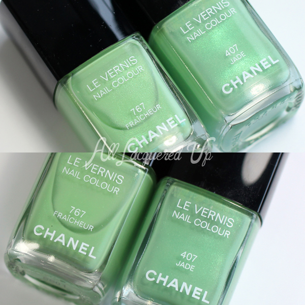 Chanel Fraicheur vs Jade via @alllacqueredup