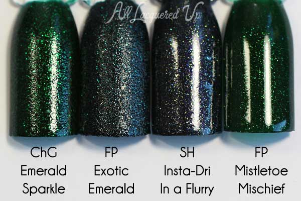 FingerPaints Exotic Emerald swatch comparison via @alllacqueredup