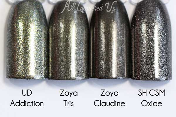 Zoya Tris comparison swatch - Flair Fall 2015