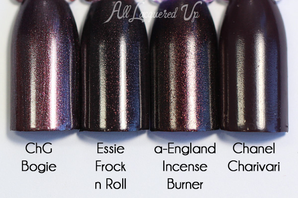 Essie Frock n Roll comparison