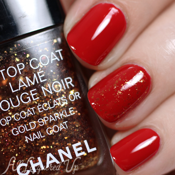 Chanel Lamé Rouge Noir Gold Sparkle Top Coat