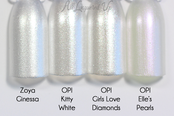 OPI Kitty White comparison