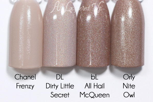 Deborah Lippmann Dirty Little Secret comparison - Spring 2016