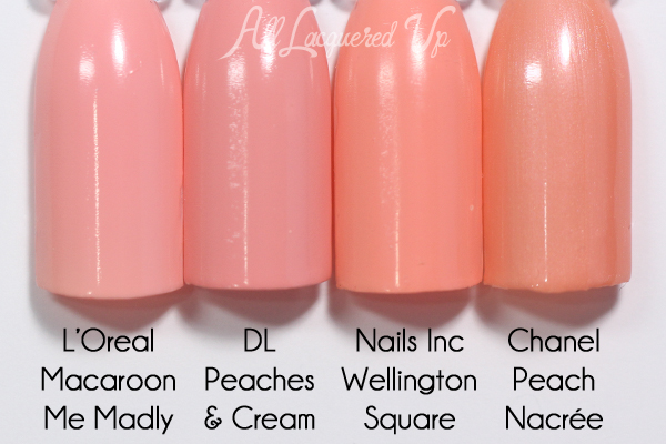 Deborah Lippmann Peaches & Cream comparison - Spring 2016