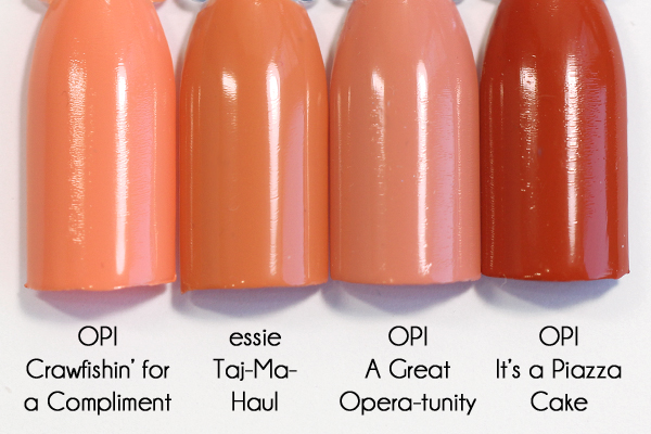 Essie Taj-Ma-Haul comparison - Resort 2016